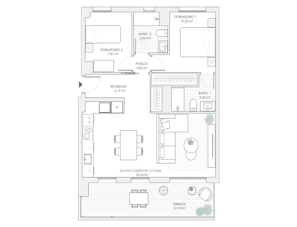 Vivienda 2 dormitorios
