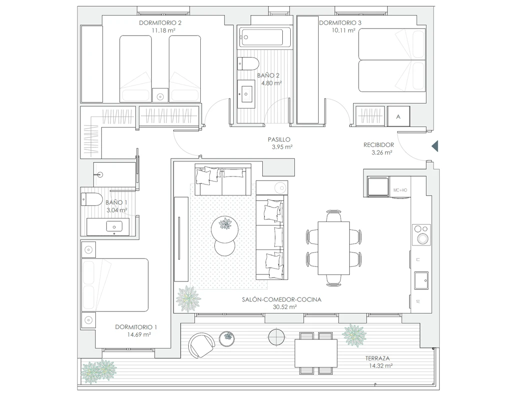 Vivienda 3 dormitorios